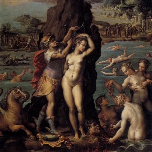 Vasari Perseo e Andromeda, nascita del corallo